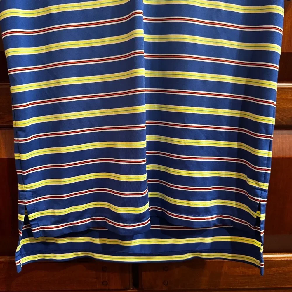 Polo Ralph Lauren Men's Performance Blue Striped Golf Stretch Polo Shirt Medium